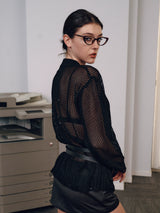 Mesh Polo Knit Sweater