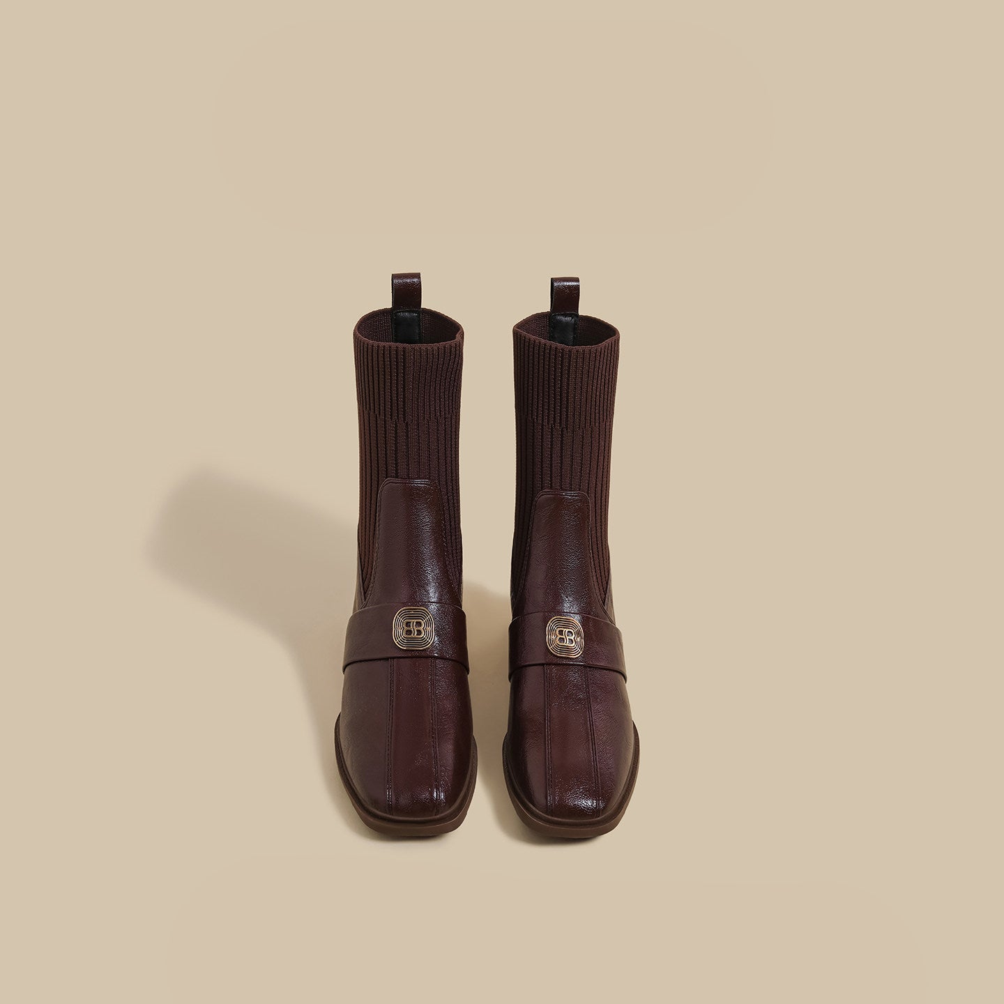 Metal Knit Ankle Boots