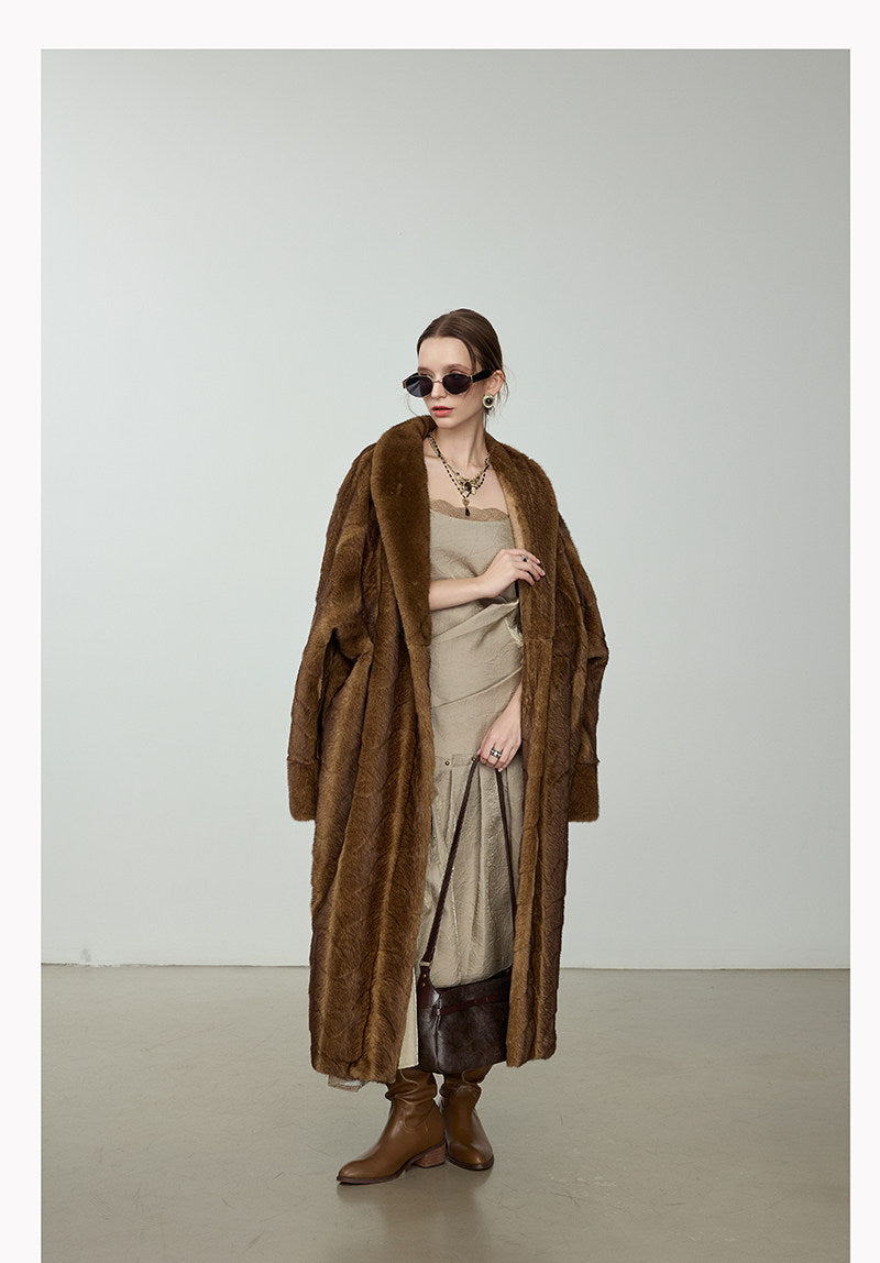 Ultra-Soft Fur Coat - Golden Brown