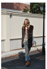 Fur Mid-Length Vest - Umber