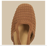 Woven T-Strap Mary Jane Flats