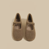 Wool-Blend Mary Jane Flats
