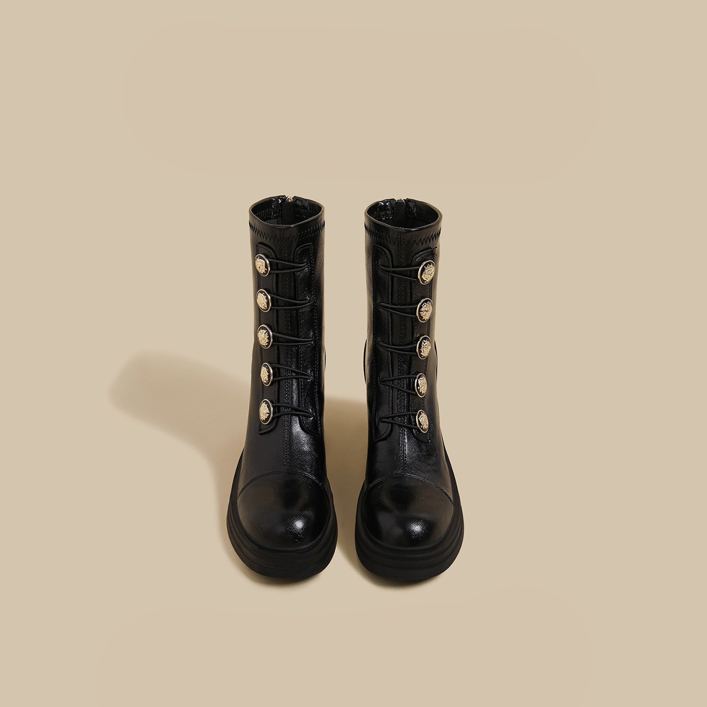 Button-Detail Ankle Boots