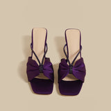 Crystal Bow Sandals (Purple)