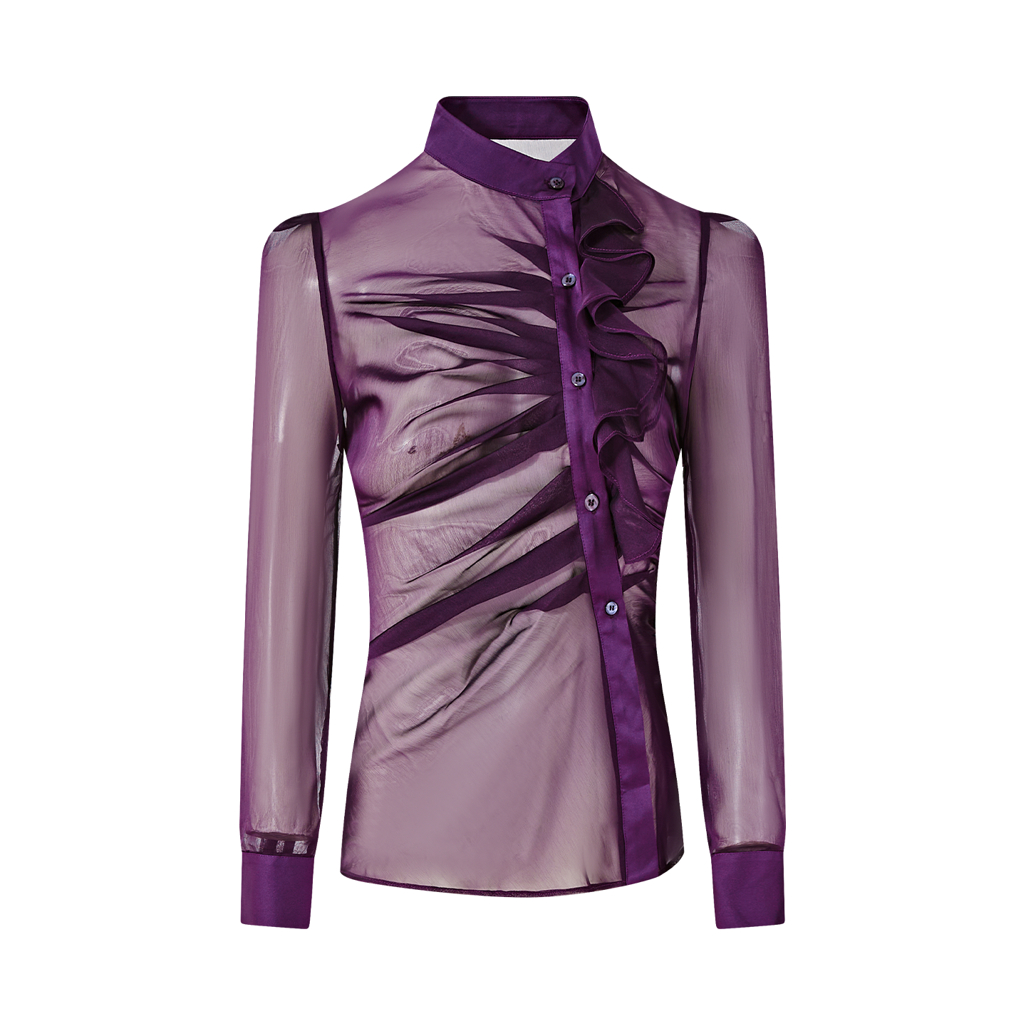 Ruched Sheer Blouse
