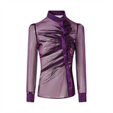 Ruched Sheer Blouse