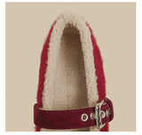 Faux-Fur Mary Jane Flats