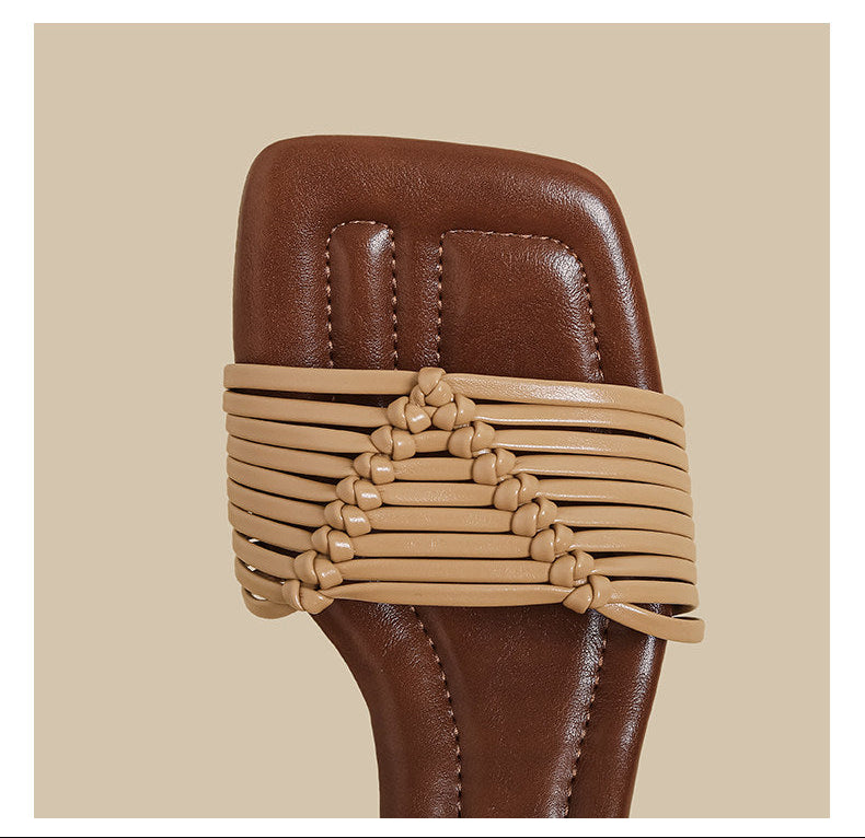 Woven Strap Heel Sandals