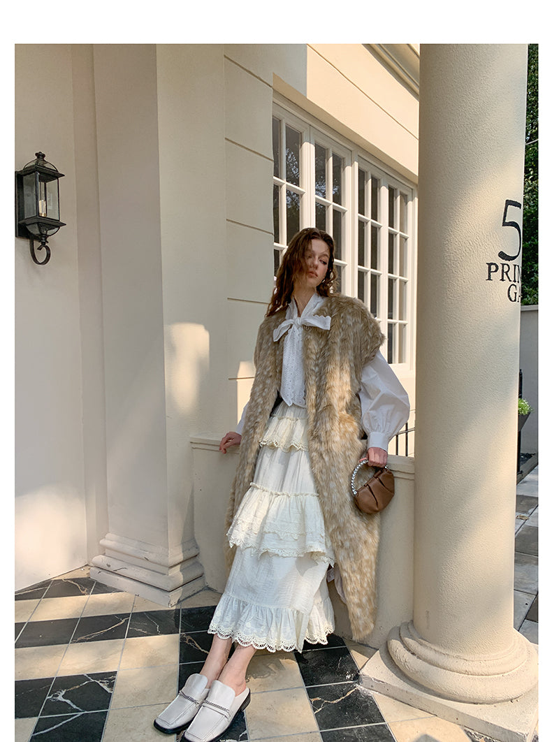 Deer Jacquard Long Vest