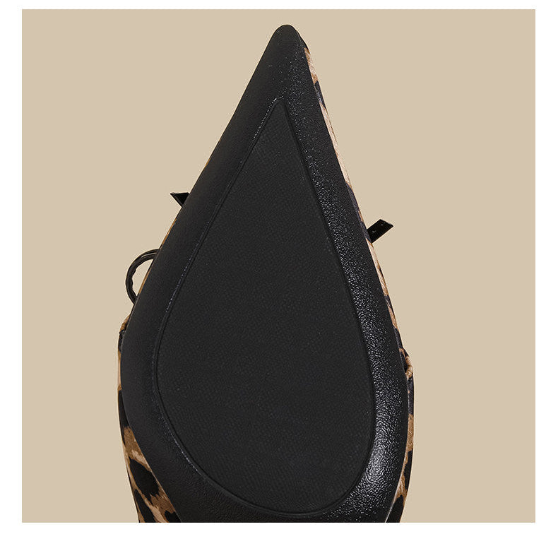 Leopard Bow Slingback Heels