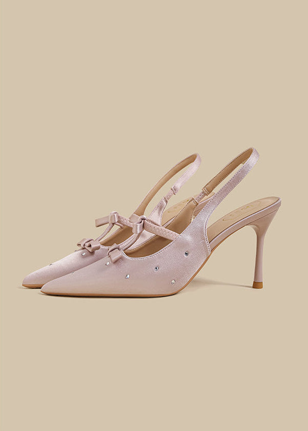 Crystal Bow Slingback Stiletto Heels