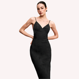Mabel Black Jacquard Slip Dress
