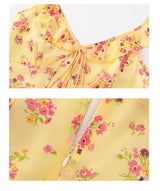 Butter Yellow Floral Dress