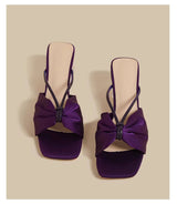 Crystal Bow Sandals (Purple)