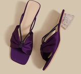 Crystal Bow Sandals (Purple)