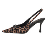 Leopard Bow Slingback Heels