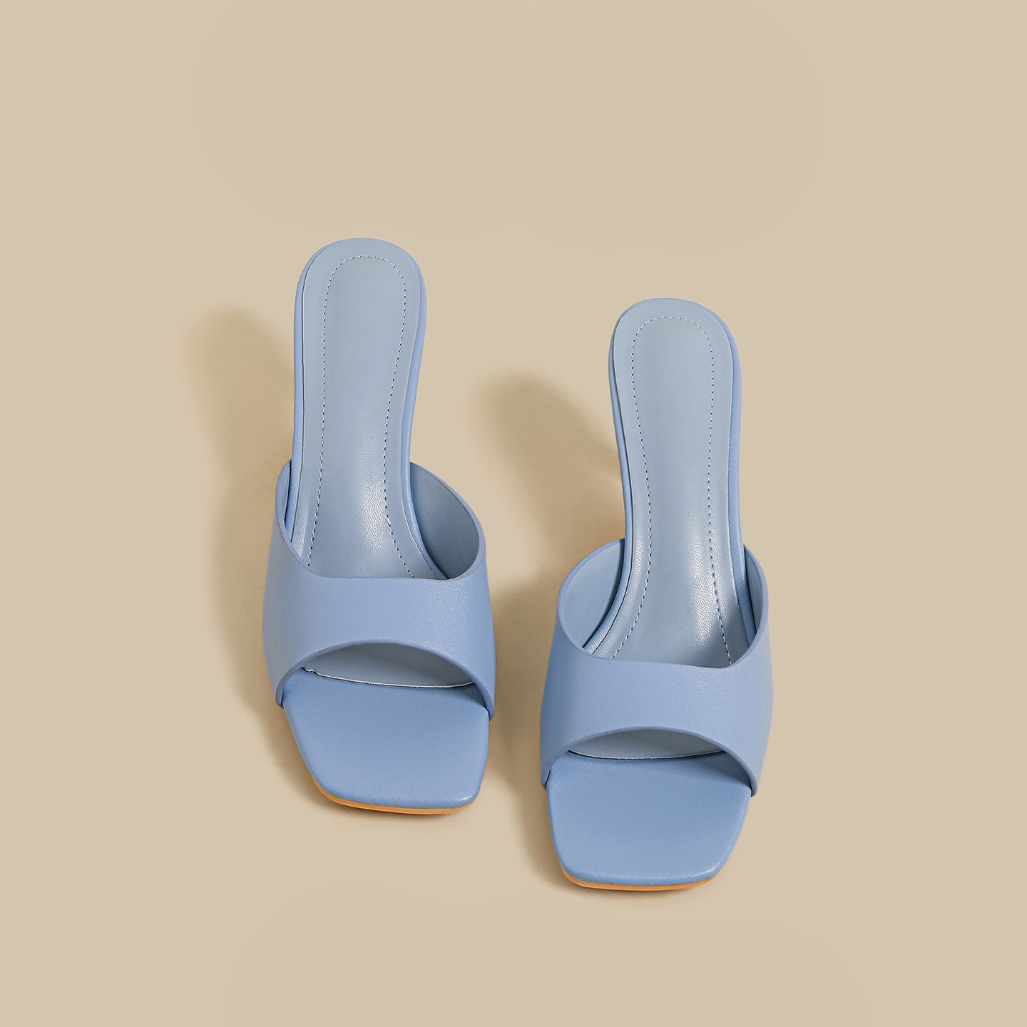Minimal Curve Heel Sandals (Sky)