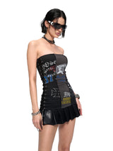 Punk Print Bandeau Dress