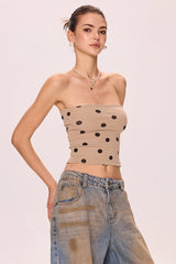 Dot Strapless Top