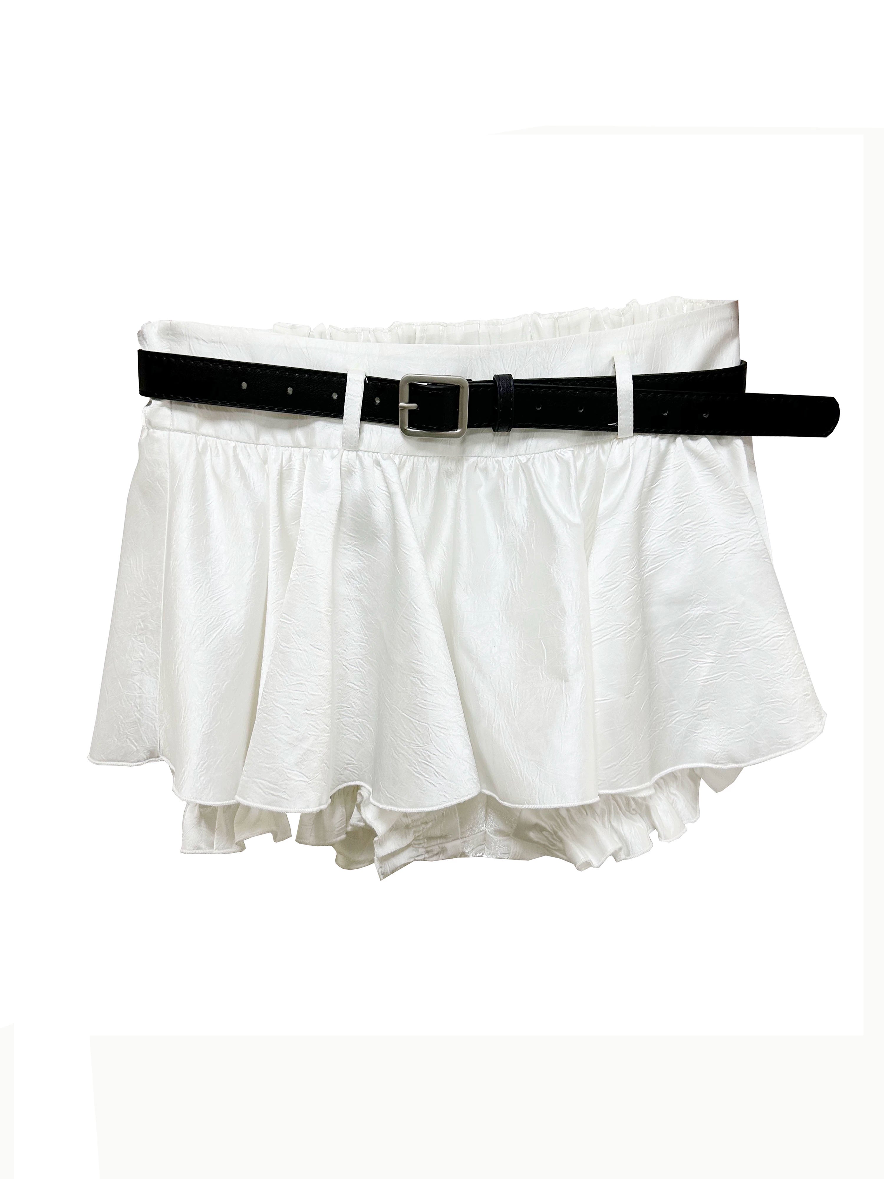 White Ruffled Miniskirt