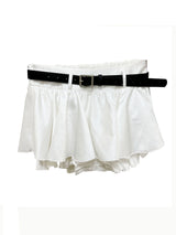 White Ruffled Miniskirt