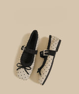 Faux-Fur Mary Jane Flats