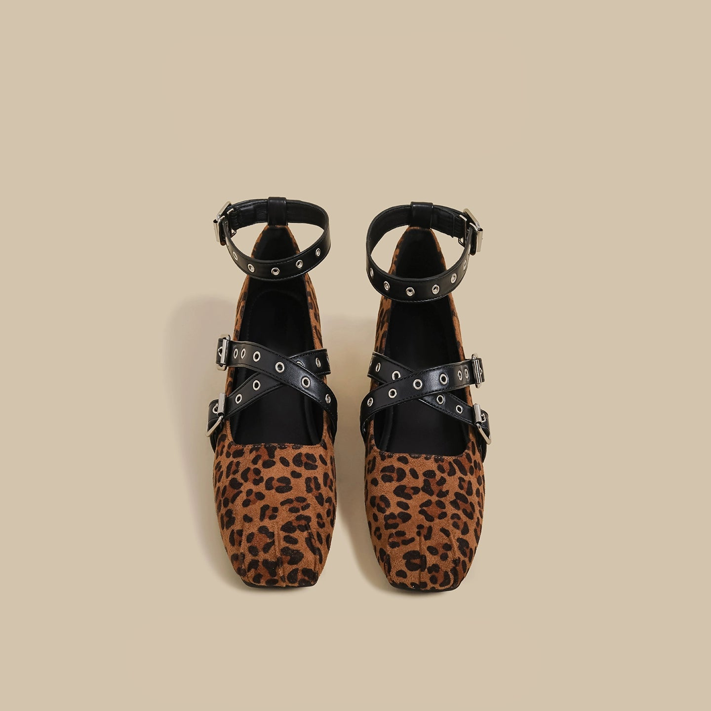 Leopard Strap Mary Jane Flats