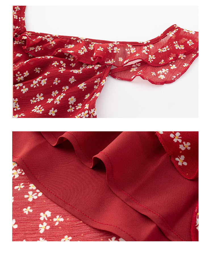 Scarlet Petal Midi Dress
