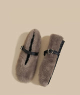 Plush Strap Winter Loafers