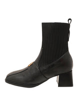 Metal Knit Ankle Boots