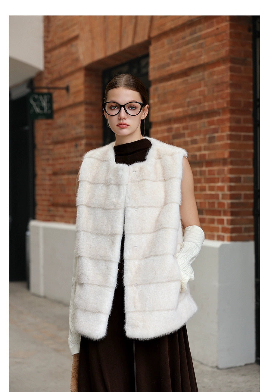 Ivory Silky Fur Vest