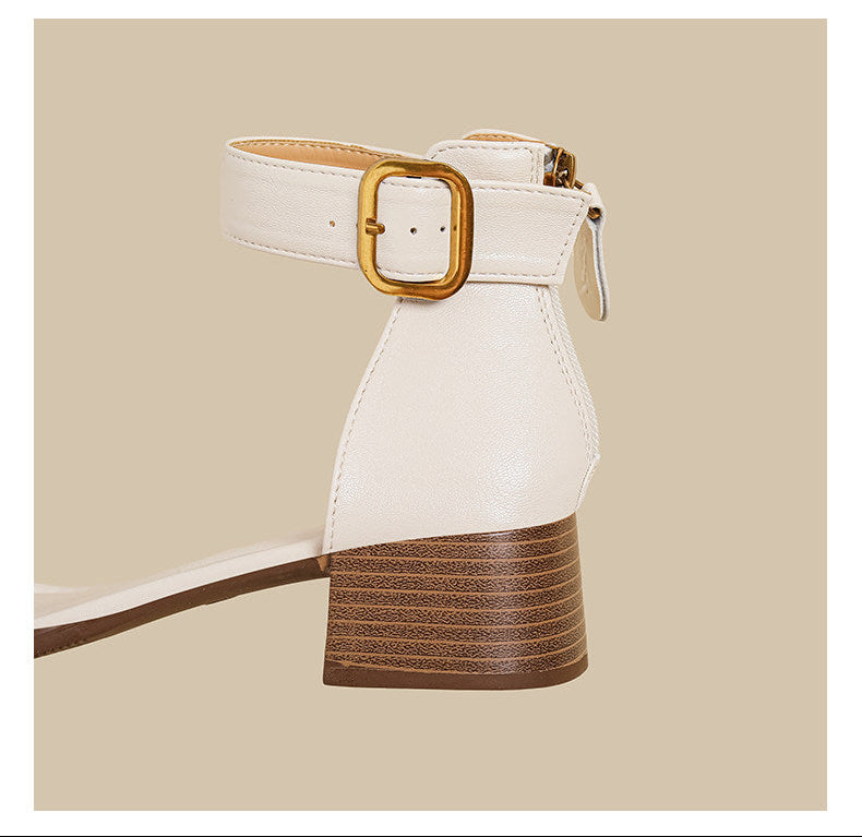 Minimal Ankle Strap Block Sandal