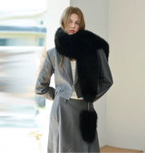 Plush Statement Scarf - Black