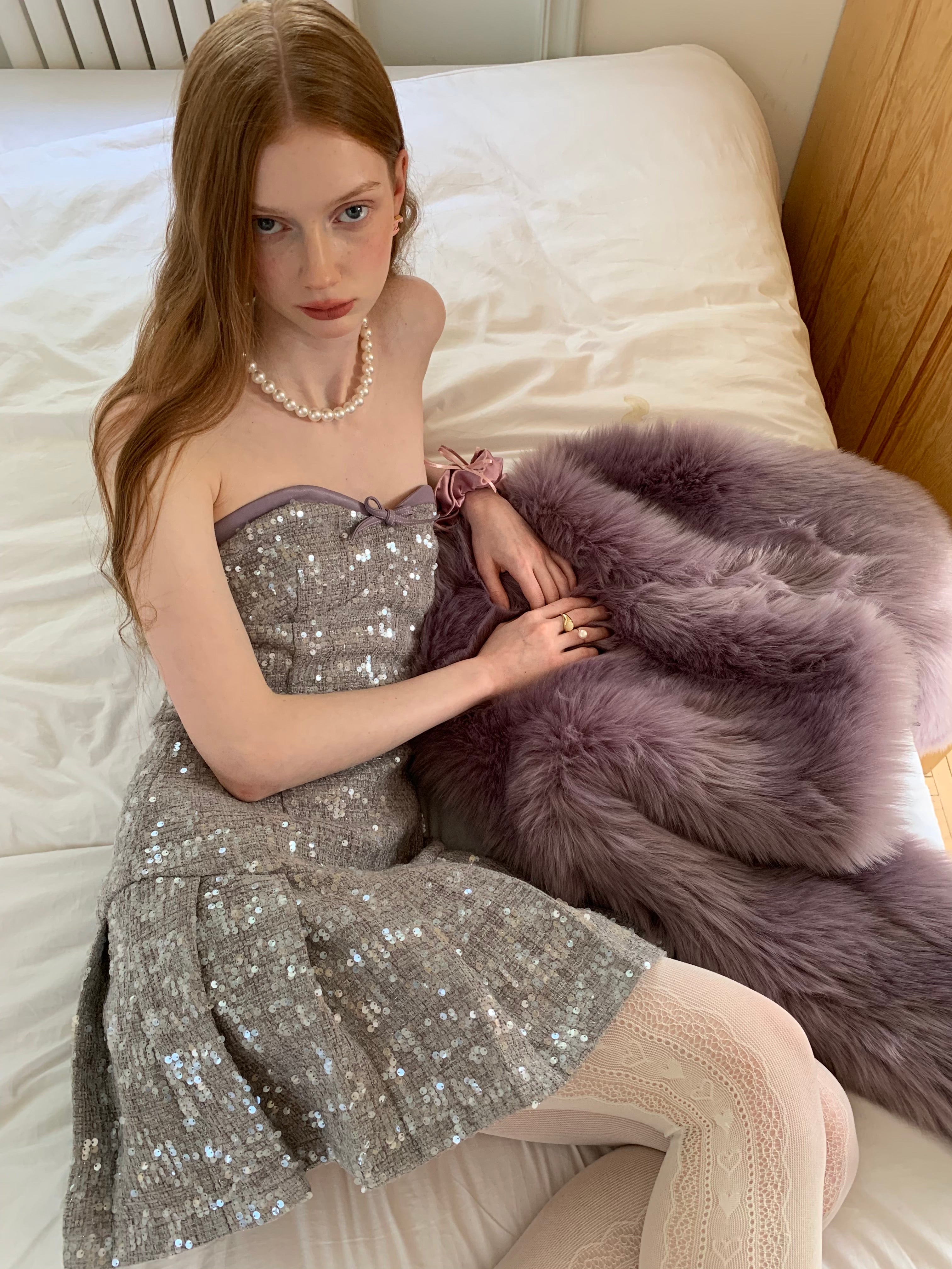 Sequin Pleated Dress