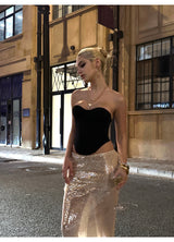 Streamer Champagne Sequin Skirt