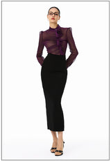 Ruched Sheer Blouse