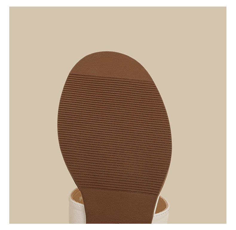 Double Strap Low Heel (Brown)
