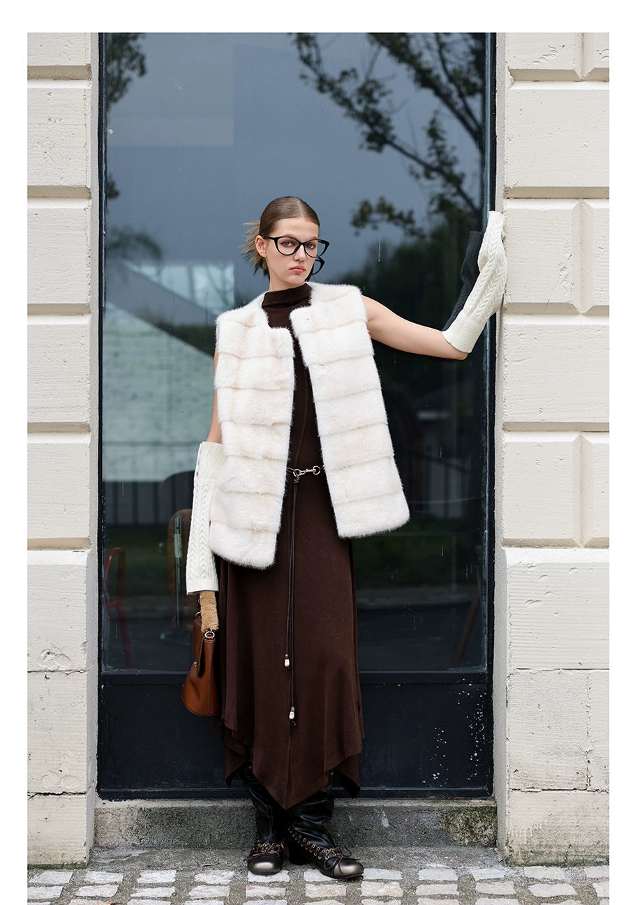 Ivory Silky Fur Vest