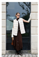 Ivory Silky Fur Vest