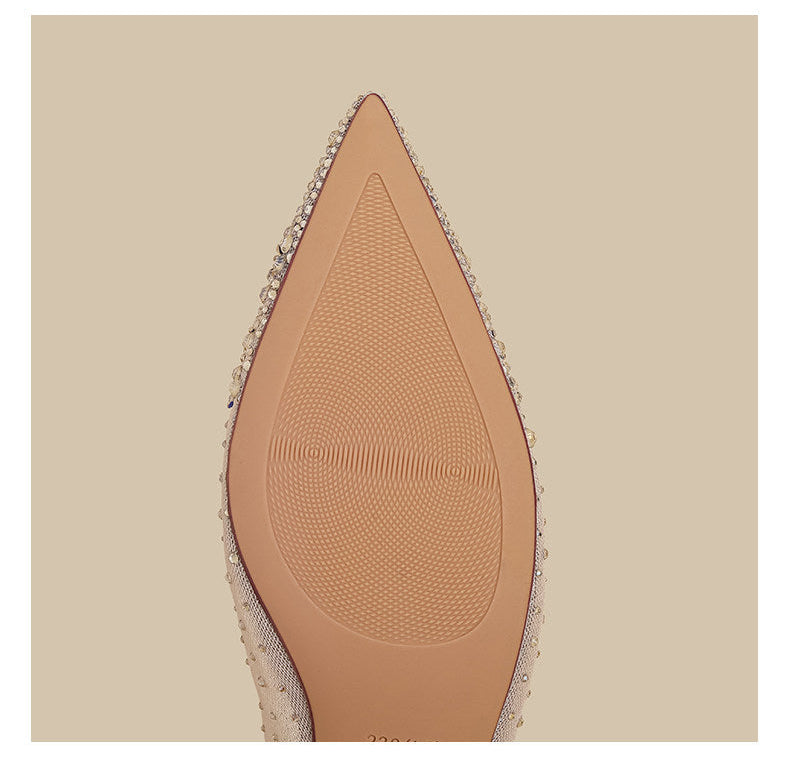 Crystal Mesh Pointed Slingback Heels