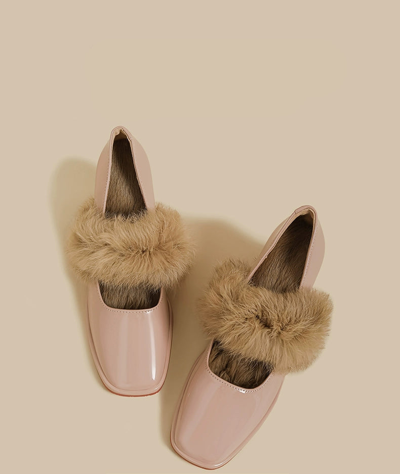 Faux Fur Trim Loafers