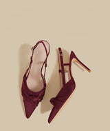Bow Satin Slingback Heels
