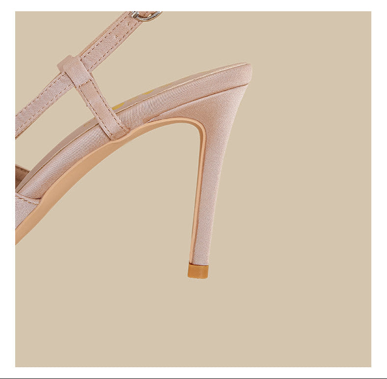 Bow Satin Slingback Heels
