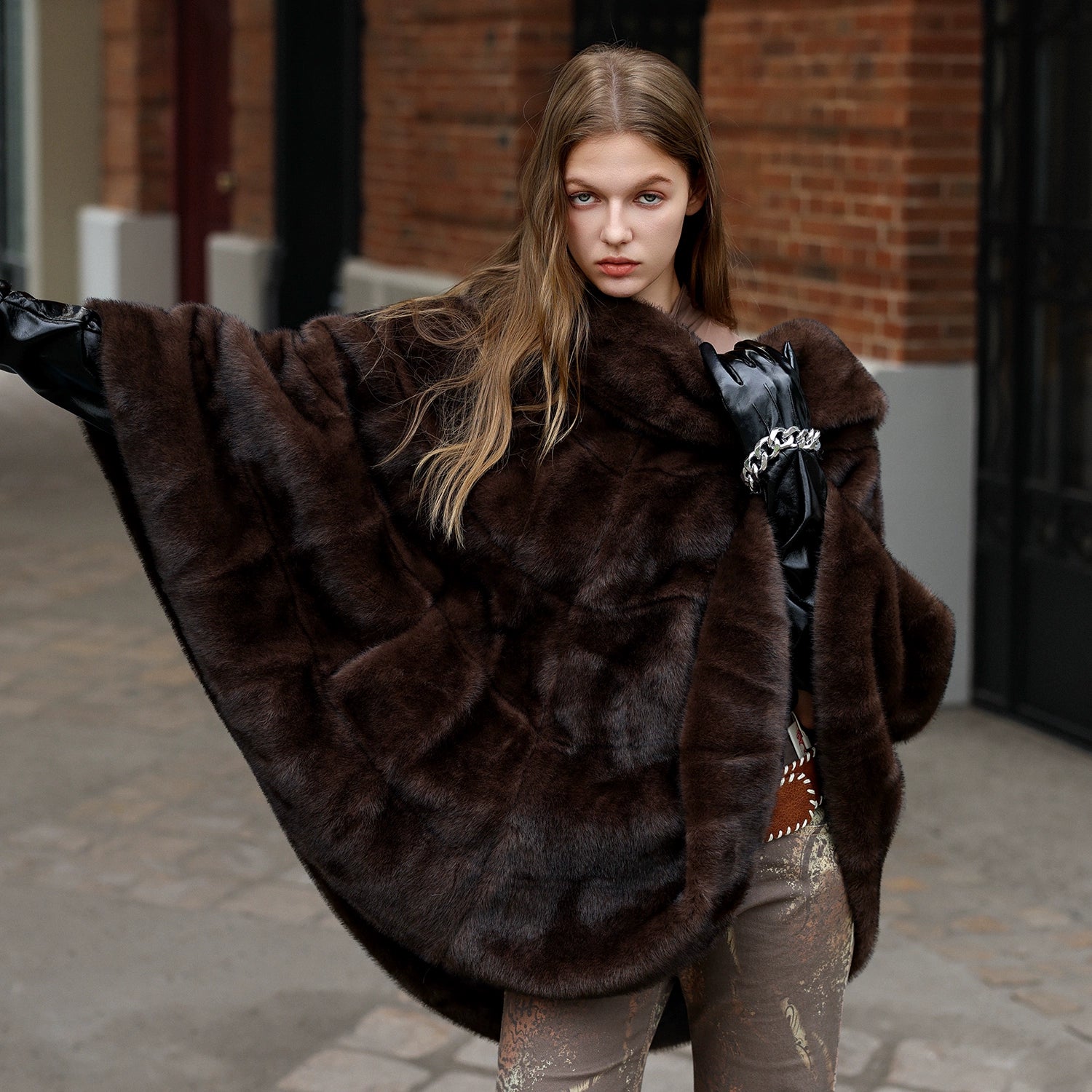 Chocolate Luxe Fur Cape