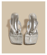 Wedge Flip Sandals (Silver)