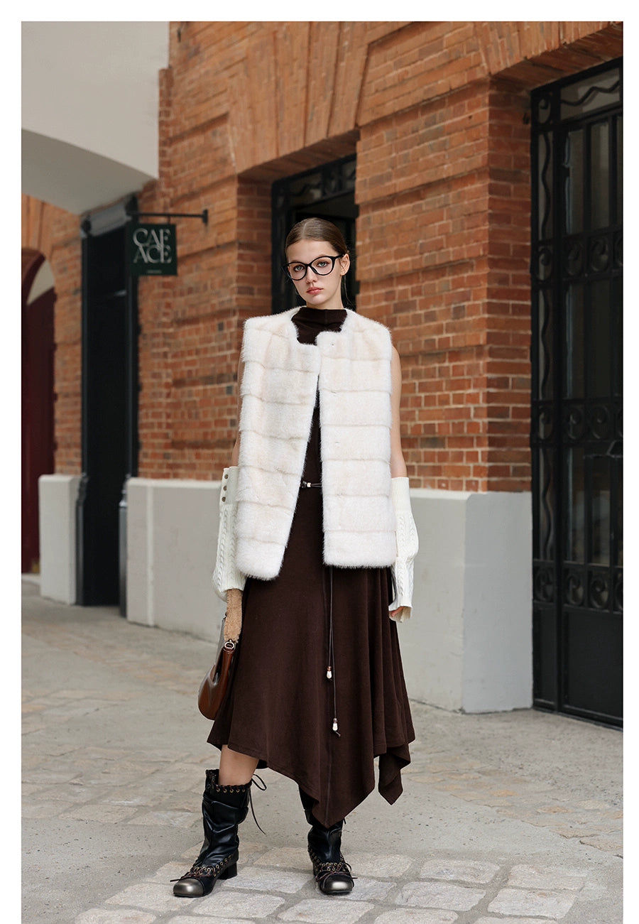 Ivory Silky Fur Vest