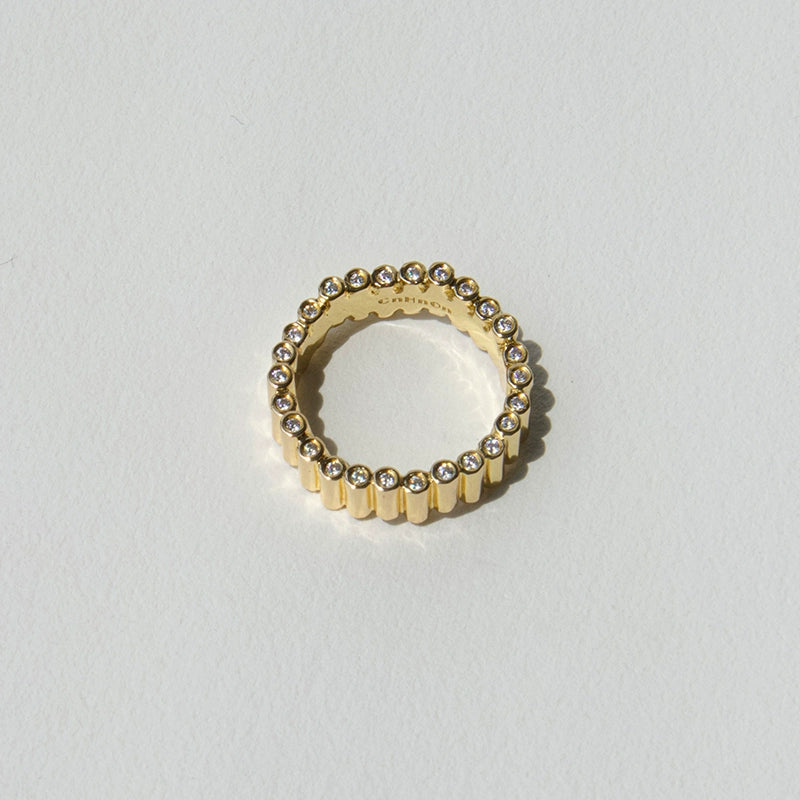 Ribbed Crystal Ring
