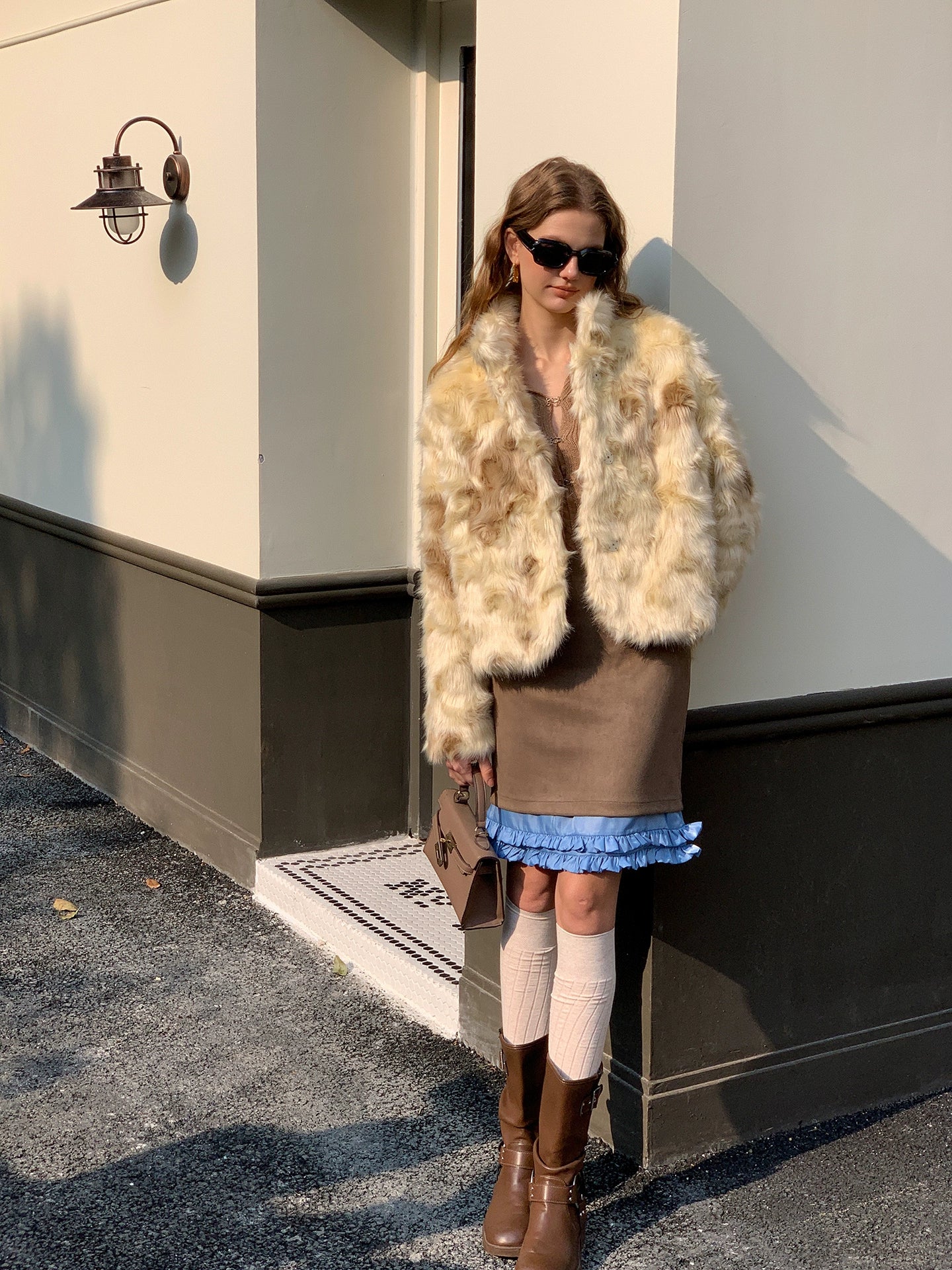 Curly Lapel Fur Jacket