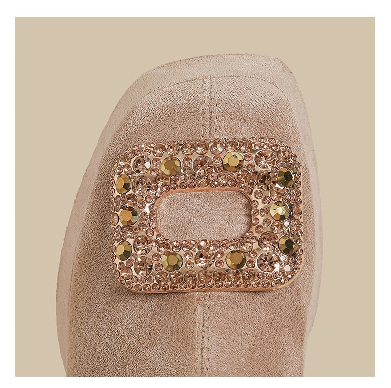 Rhinestone Square-Toe Boots