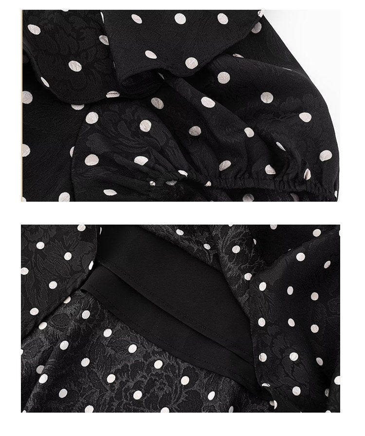 Noir Dot Flow Dress